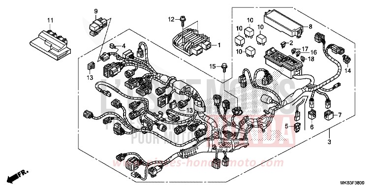 KABELBAUM (CBR1000RR/S) von CBR1000RR „Fireblade“ ROSS WHITE (NH196) von 2015